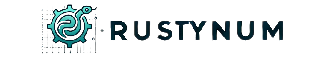 RustyNum RustyNum logo and wordmark